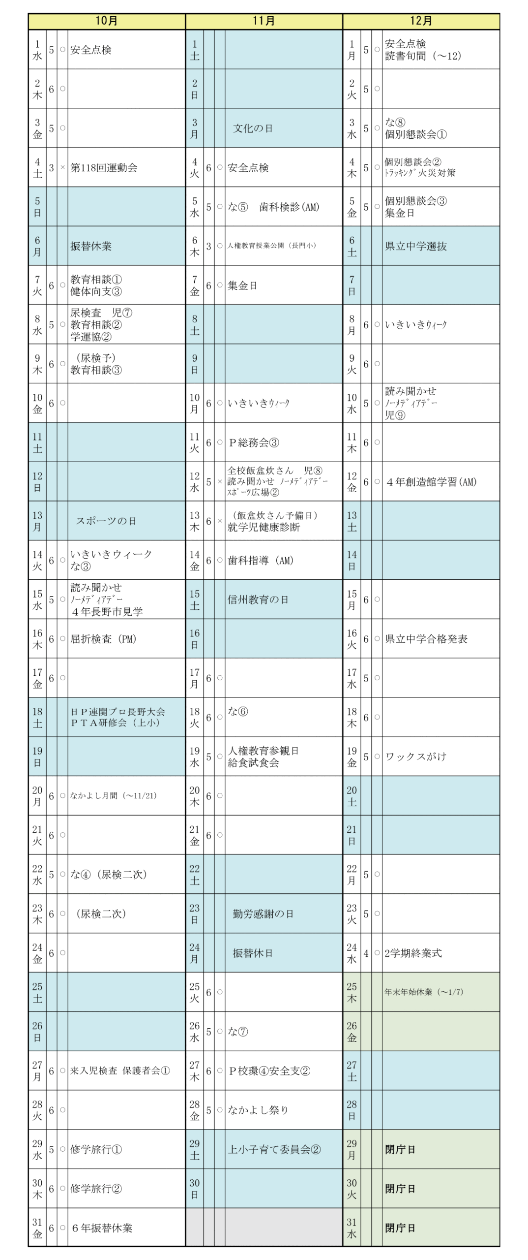 10〜12月